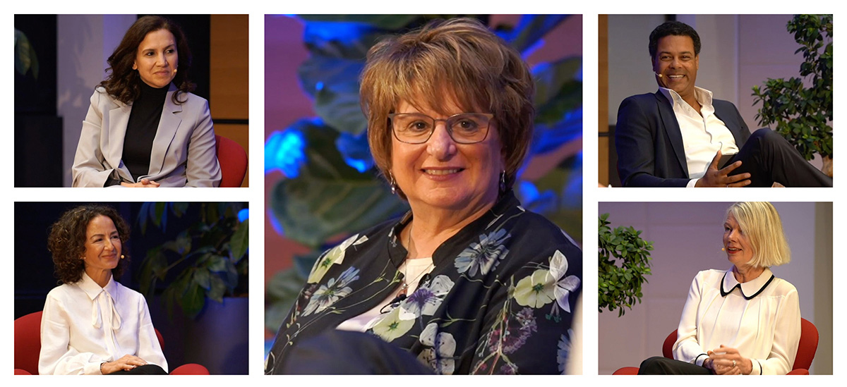 De panelleden en moderator Mariëtte Hamer tijdens het webinar “Diversiteit in de top: waar wachten we nog op?”
