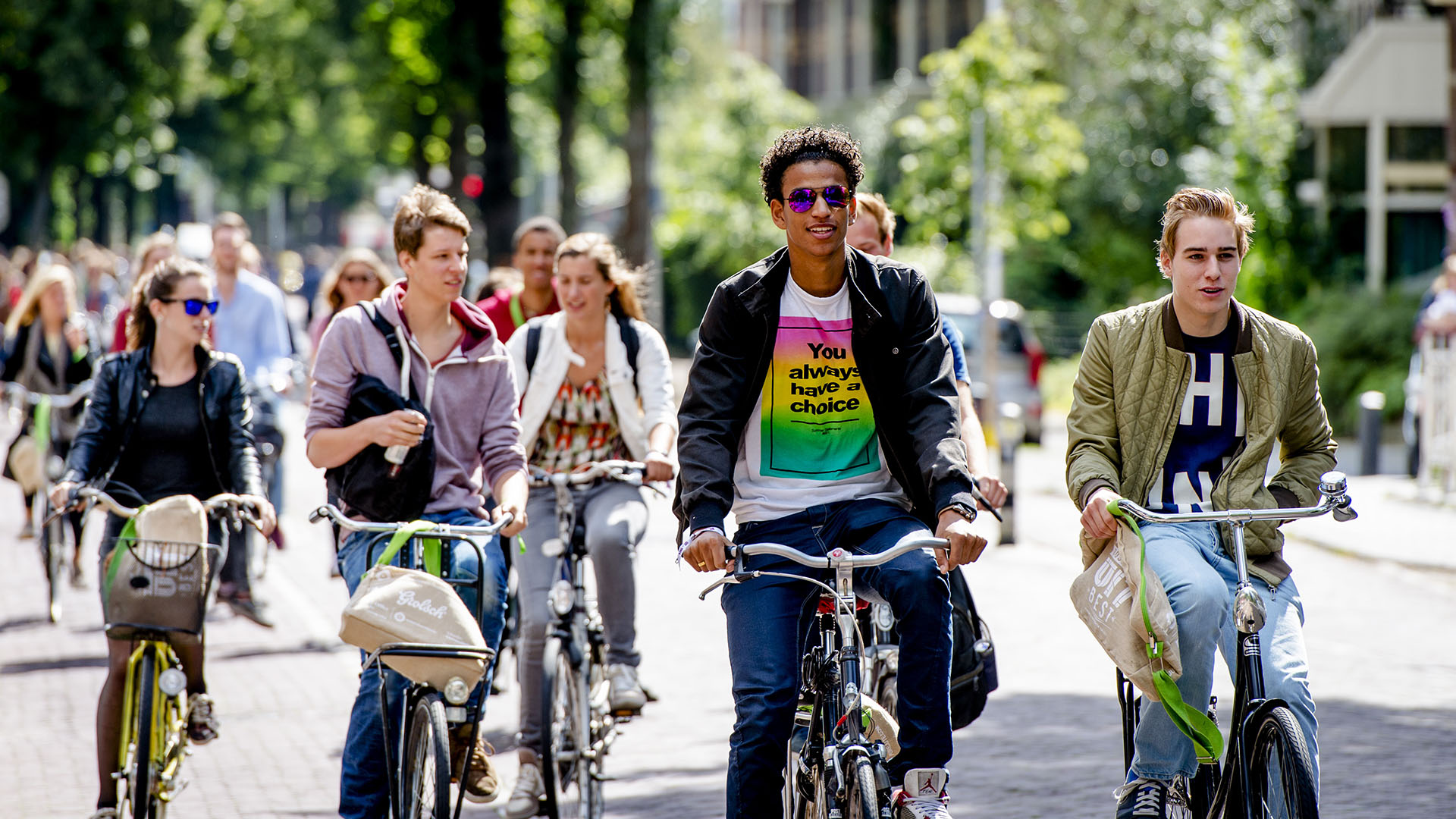Studenten op de fiets